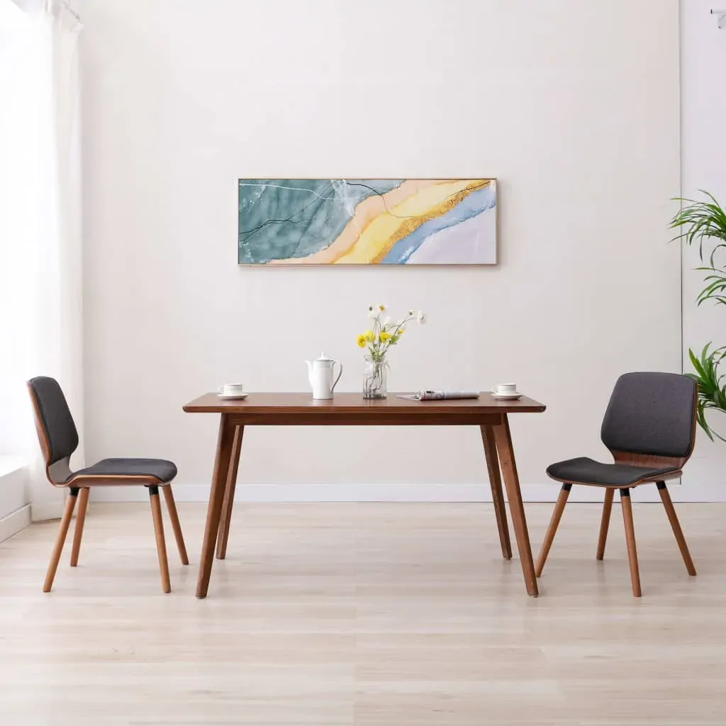 Dining Chairs Grey Fabric