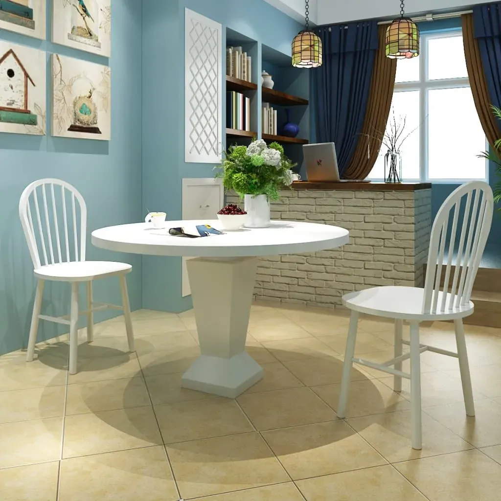 Dining Chairs White Solid Rubber Wood Range 2