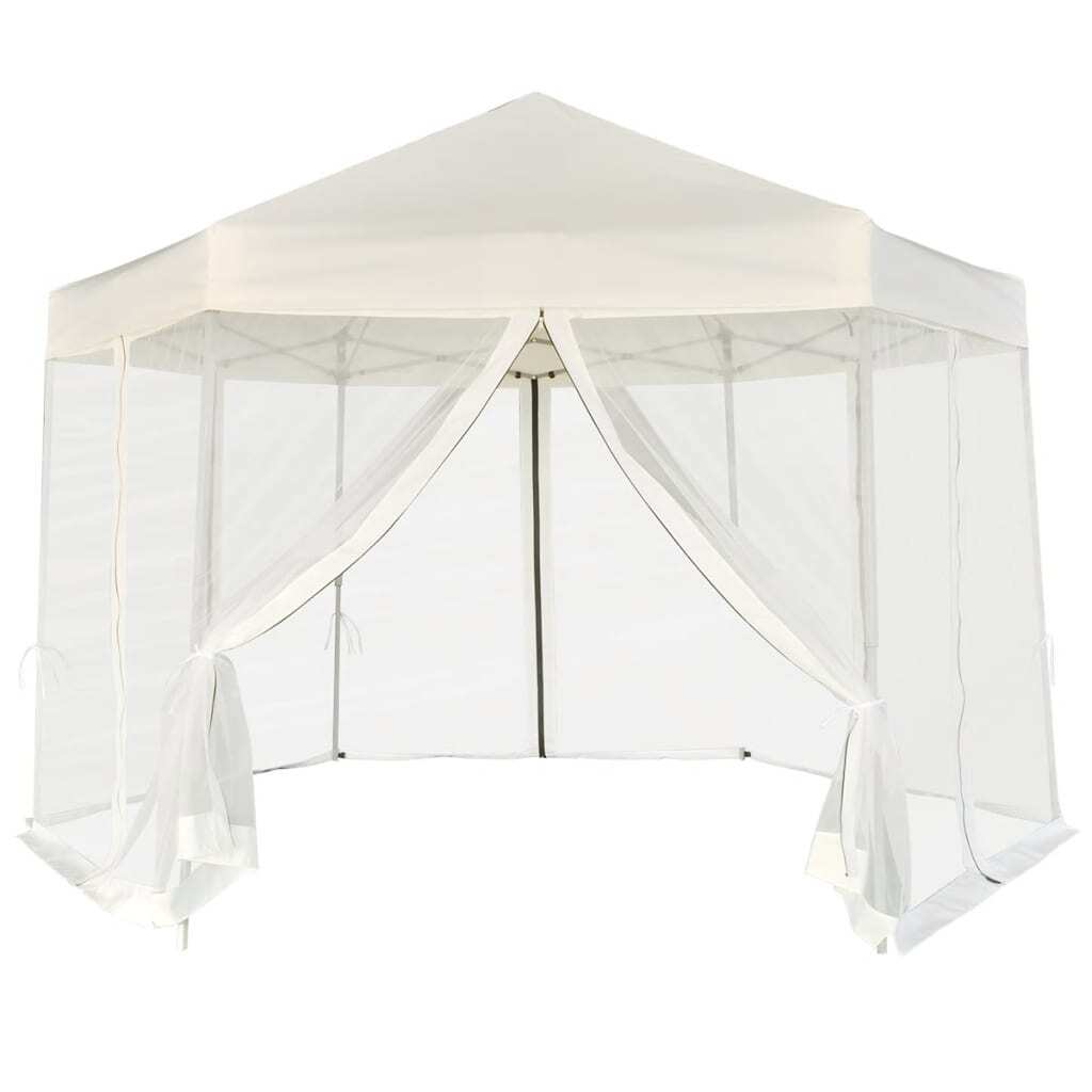 Hexagonal Pop-Up Marquee with 6 Sidewalls 3.6 by 3.1 m