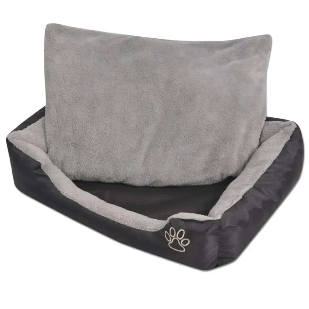 Dog Bed with Padded Cushion Size Black