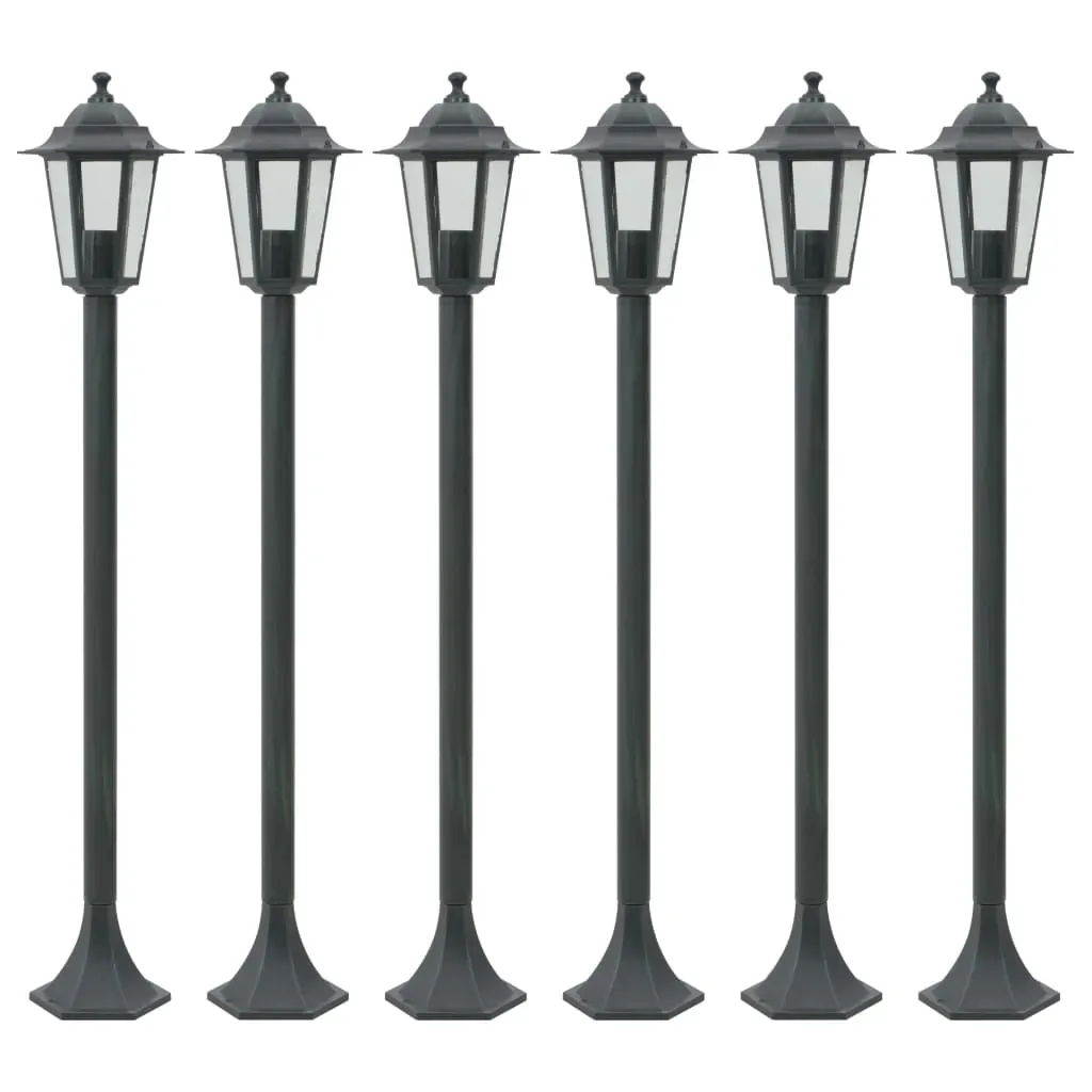 Garden Post Lights 6 pcs E27 110 cm Aluminium