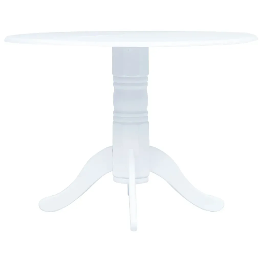 Dining Table 106 cm Solid Rubber Wood White
