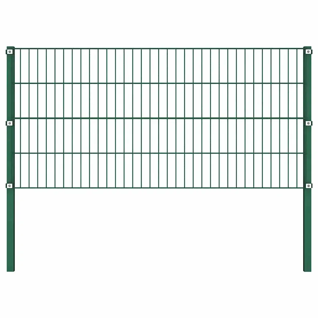 Fence Panel with Posts Iron Green