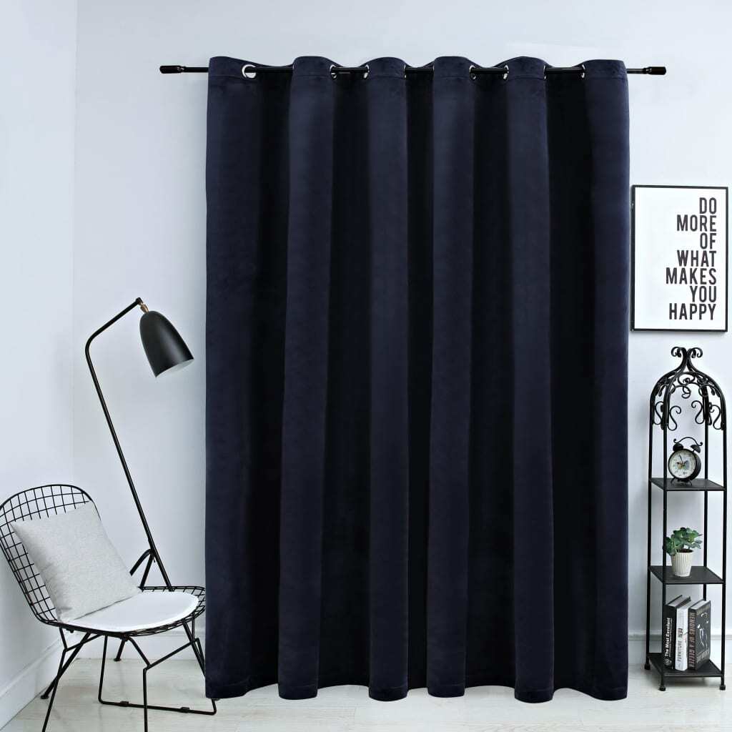 Blackout Curtain with Metal Rings Velvet 290 by 245 cm
