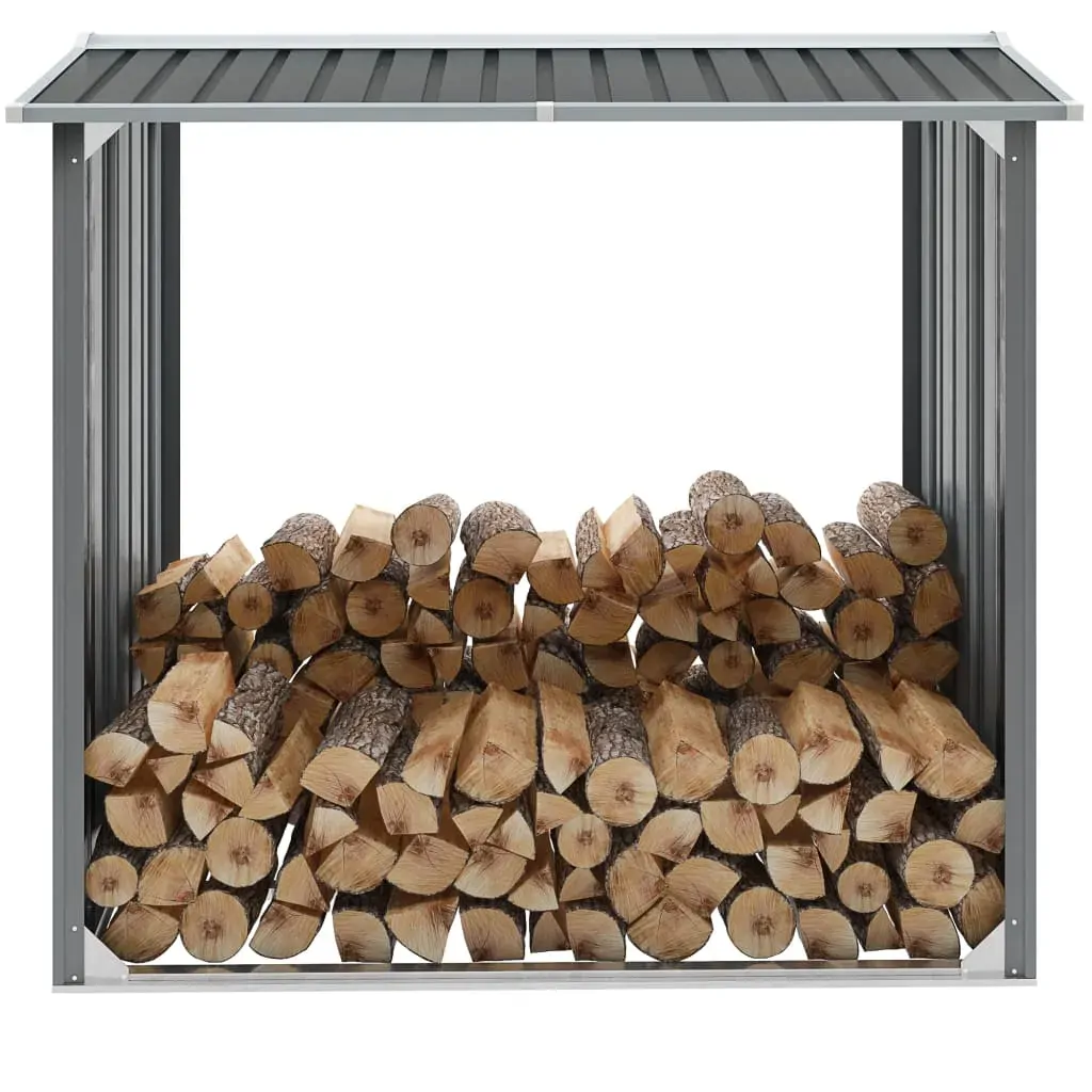 Garden Log Storage Shed Galvanised Steel 172 by 91 by 154 cm