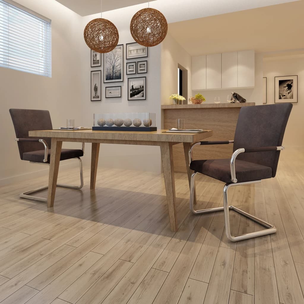 Cantilever Dining Chairs White Faux Leather