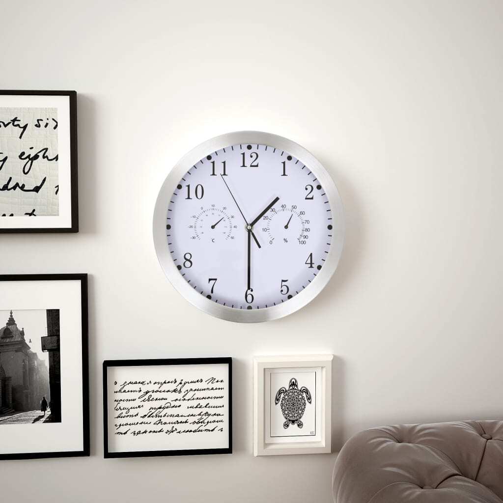 Wall Clock with Quartz Movement Hygrometer and Thermometer 30 cm