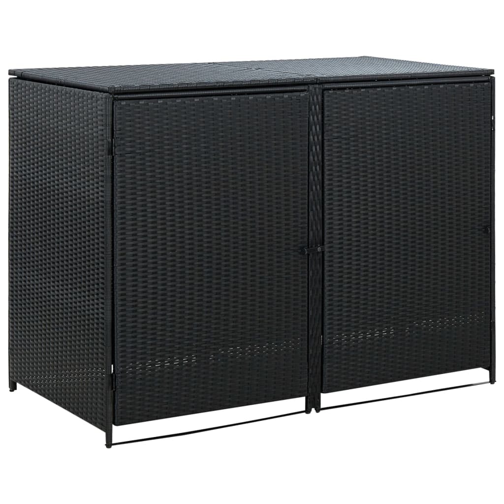 Double Wheelie Bin Shed Poly Rattan