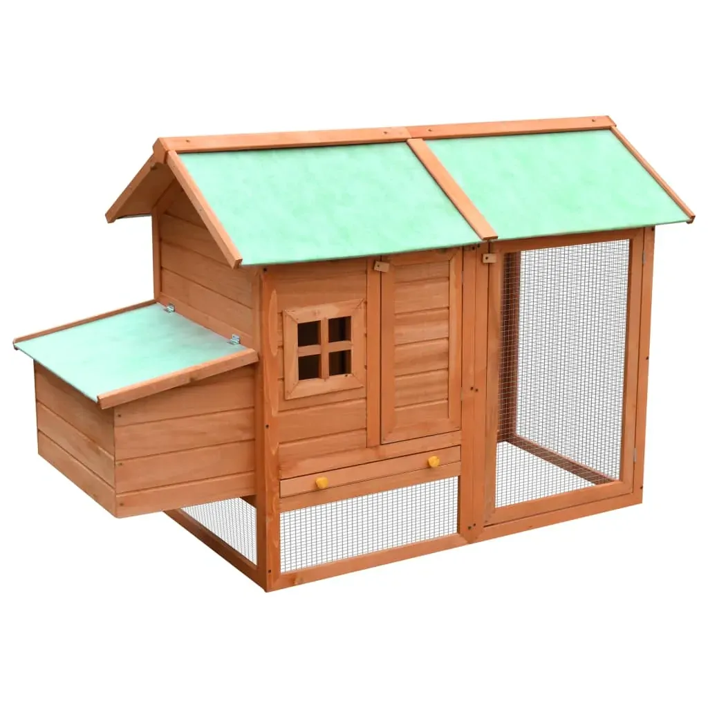 Chicken Cage Solid Pine & Fir Wood 170 by 81 by 110 cm