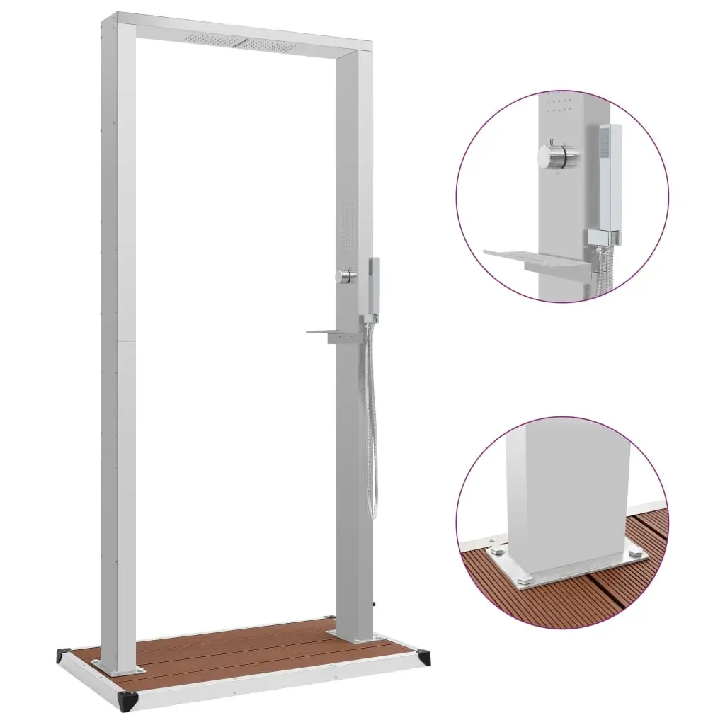 Outdoor Shower with Tray WPC Stainless Steel Outdoor Showers Range 4