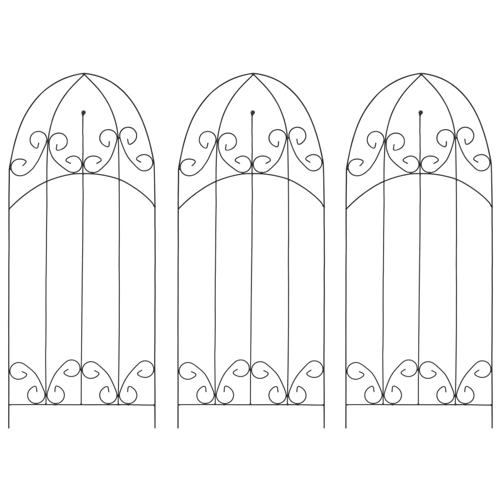 Plant Climbing Racks 3 pcs Black 40 by 100 cm Iron