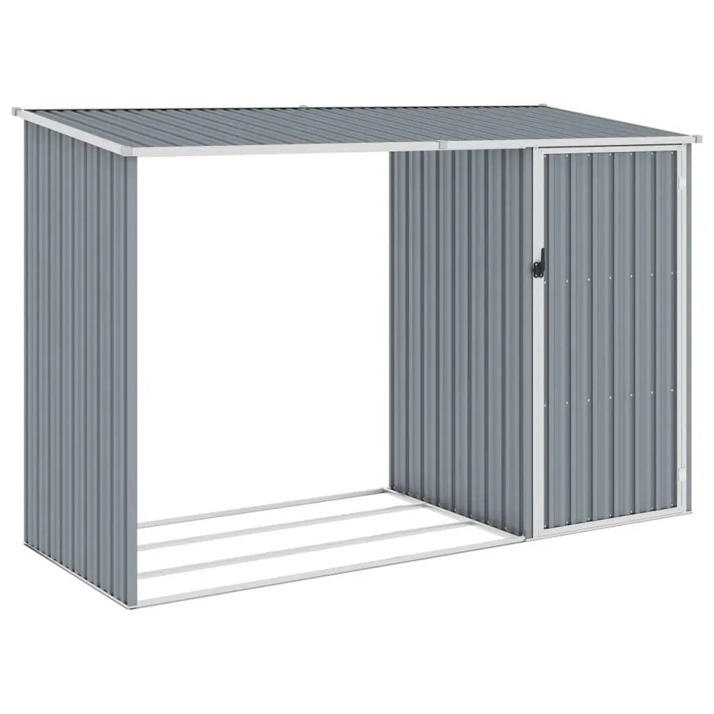 Garden Firewood Shed 245 by 98 by 159 cm Galvanised Steel