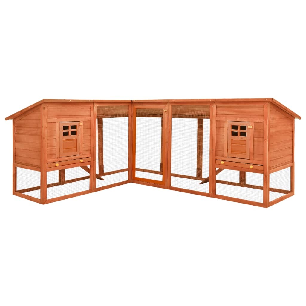 Outdoor Rabbit Hutch with Run Solid Fir Wood