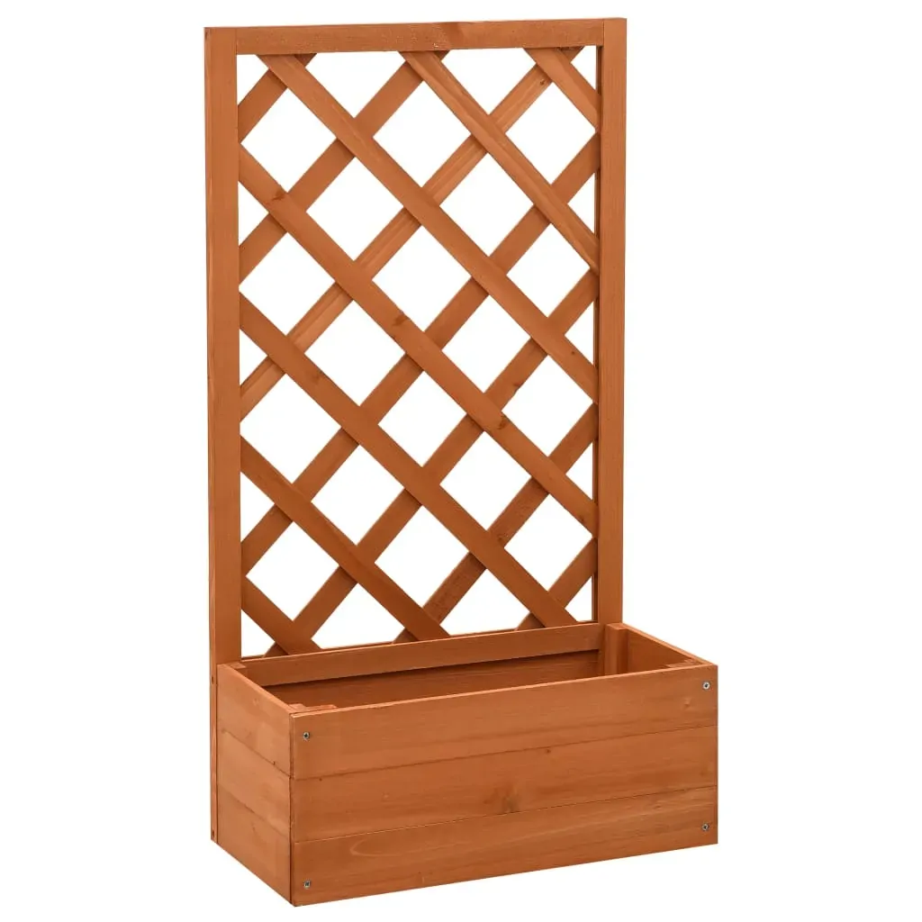 Garden Trellis Planter 50 by 25 by 90 cm Solid Firwood