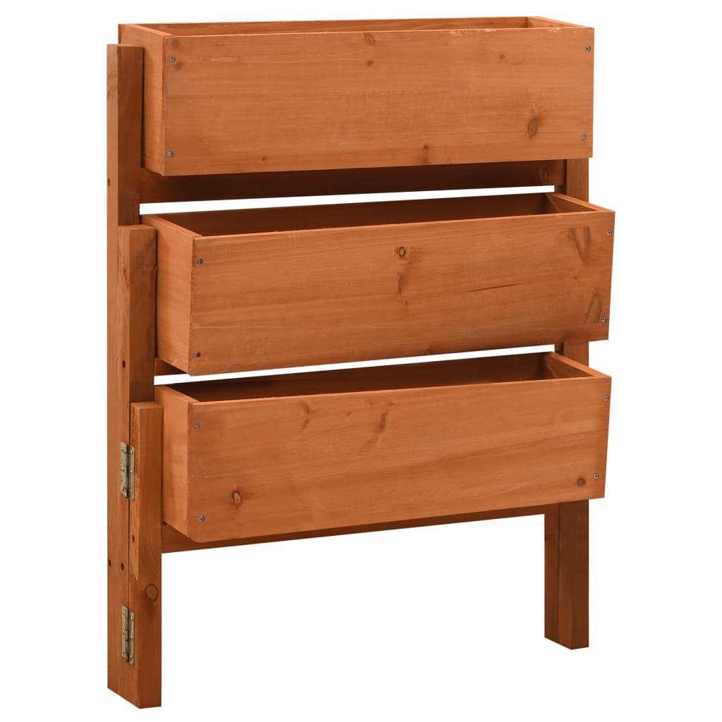 Garden Folding Planter 60 by 14 by 75 cm Solid Firwood