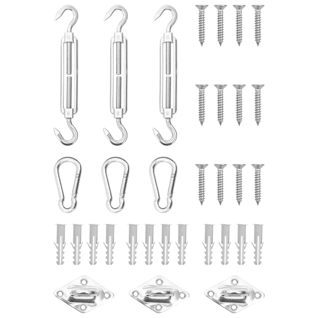 9 Piece Sunshade Sail Accessory Set Stainless Steel Awning Accessories