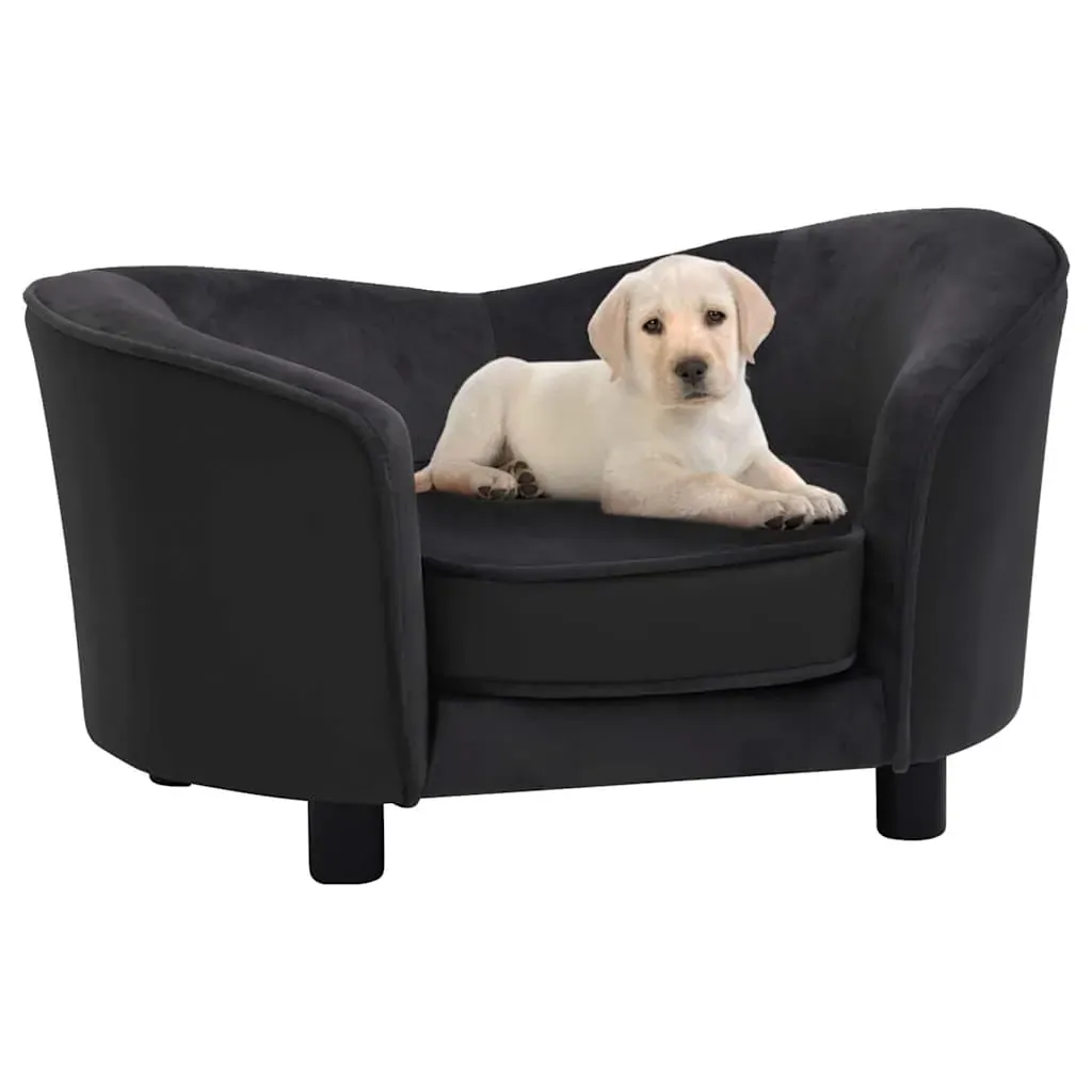 Dog Sofa 69 by 49 by 40 cm Plush and Faux Leather