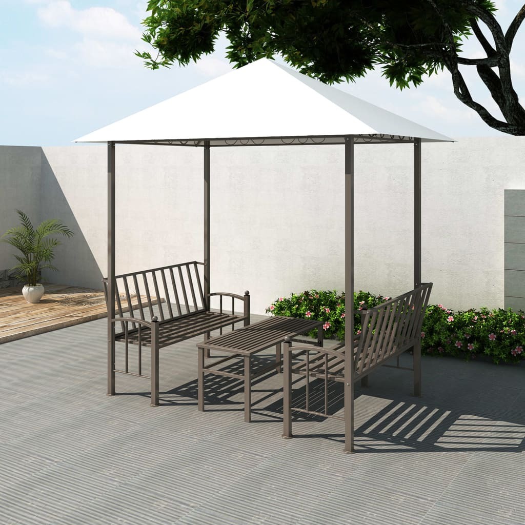 Garden Pavilion with Table and Benches 2.5 by 1.5 by 2.4 m