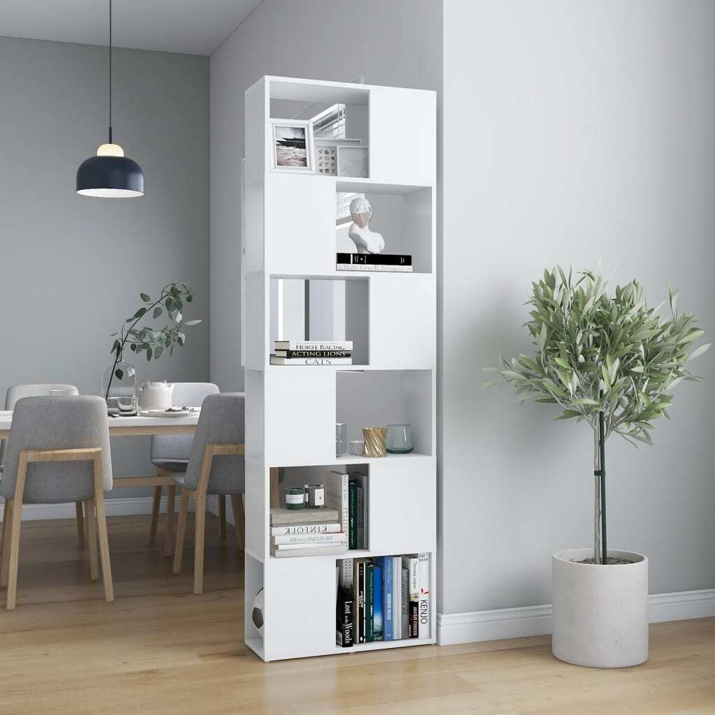 Tyldesley Book Cabinet Room Divider 60 by 24 by 186 cm Oak White
