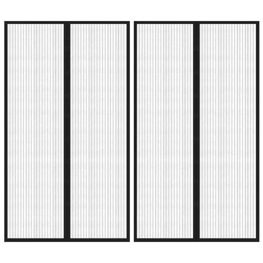 Insect Door Curtains 2 pcs with Magnet Blocks Black