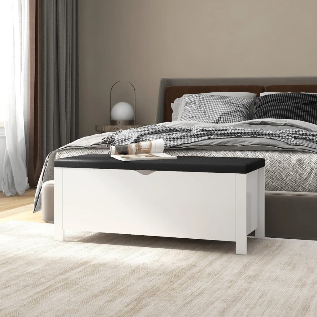 Storage Box with Cushion 105 by 40 by 45 cm Engineered Wood