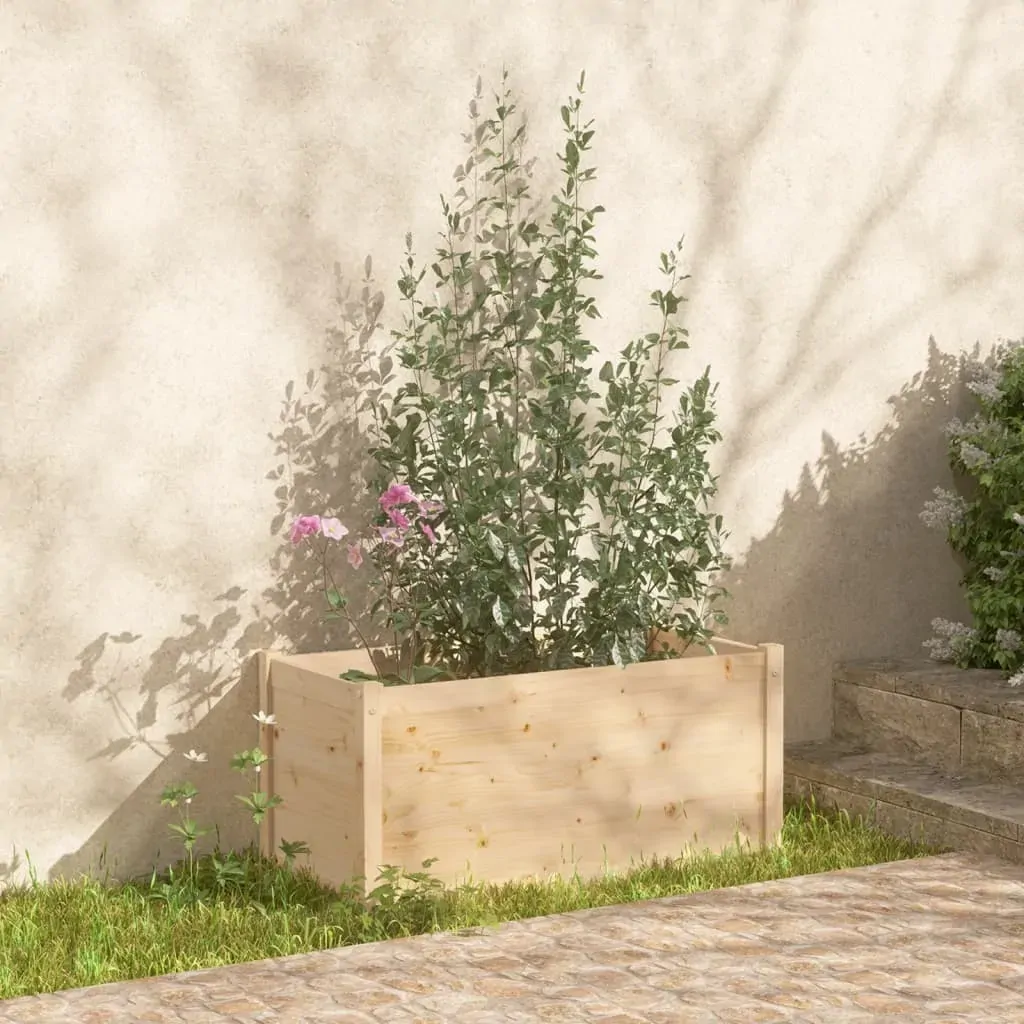 Garden Planter 100 by 50 by 50 cm Solid Pinewood