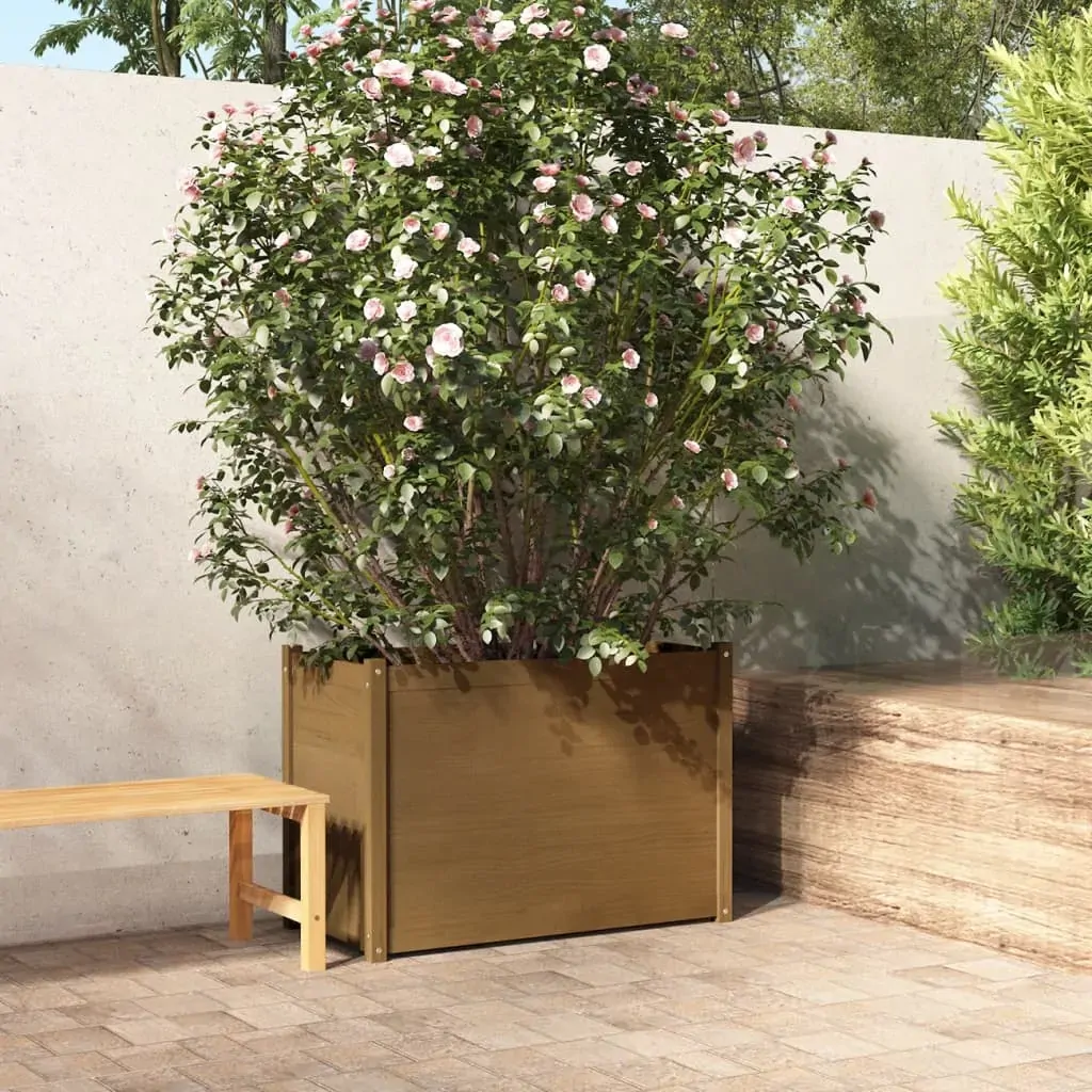 Garden Planter 100 by 50 by 70 cm Solid Pinewood