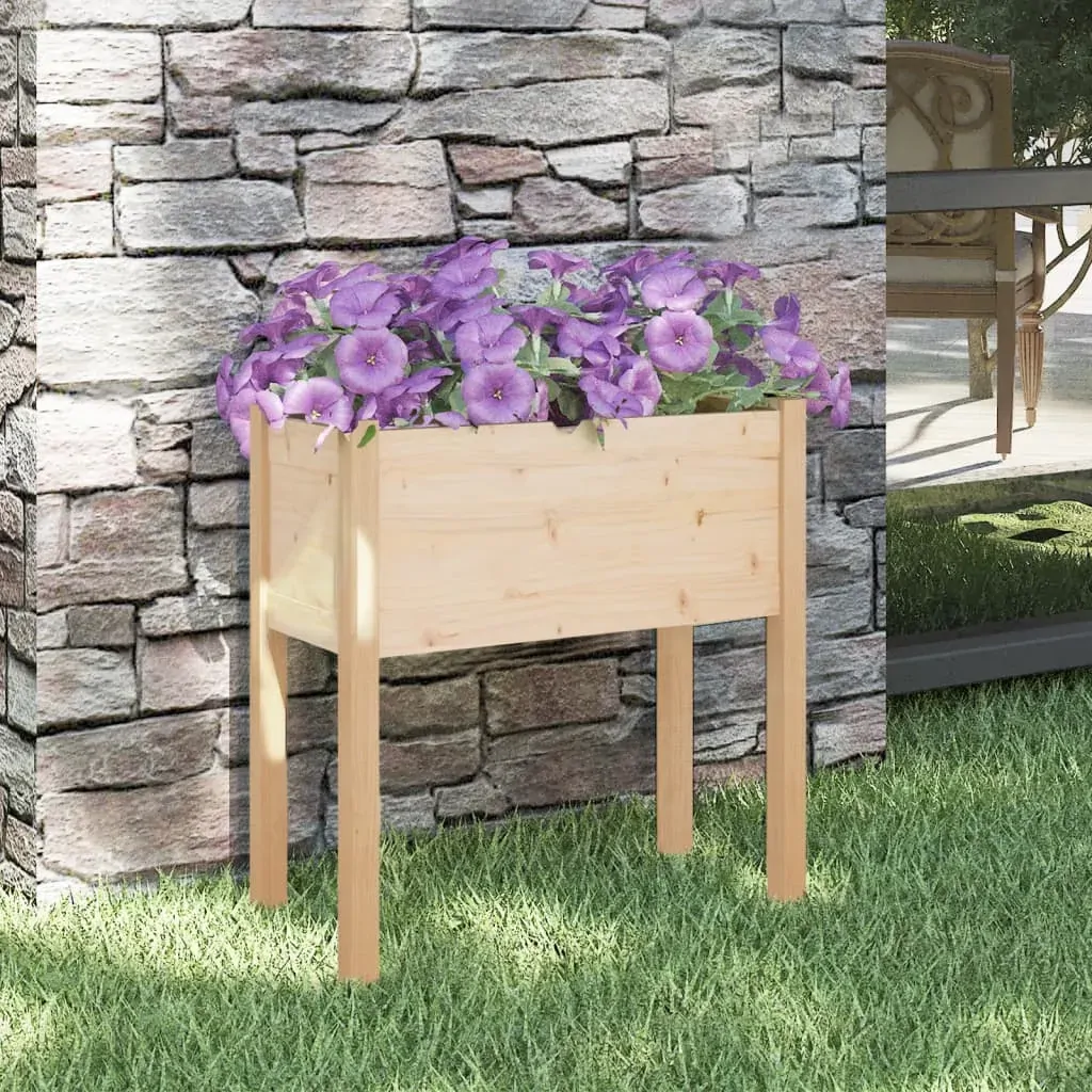 Garden Planter 70 by 31 by 70 cm Solid Pinewood