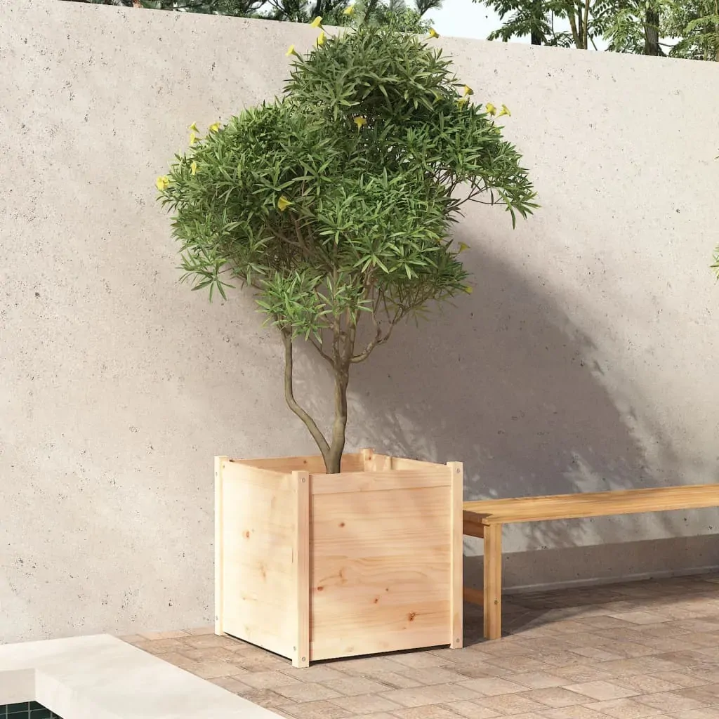 Garden Planter 60 by 60 by 60 cm Solid Pinewood