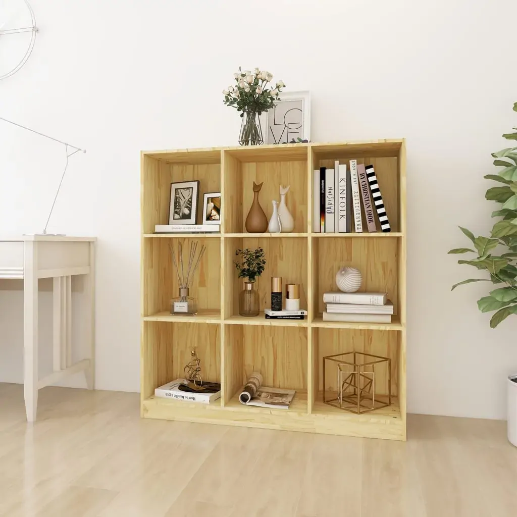 Book Cabinet Room Divider 104 by 33.5 by 110 cm Solid Pinewood