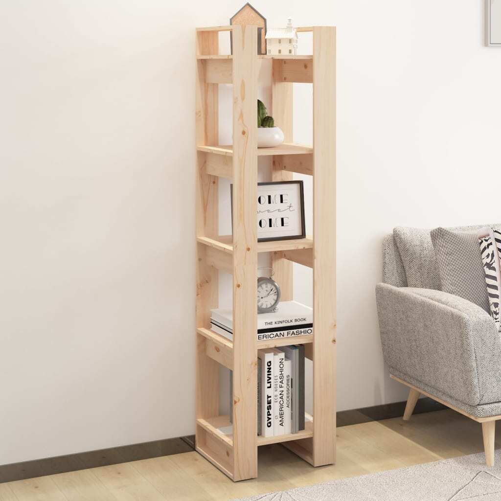 Suamico Book Cabinet Room Divider Solid Wood Pine