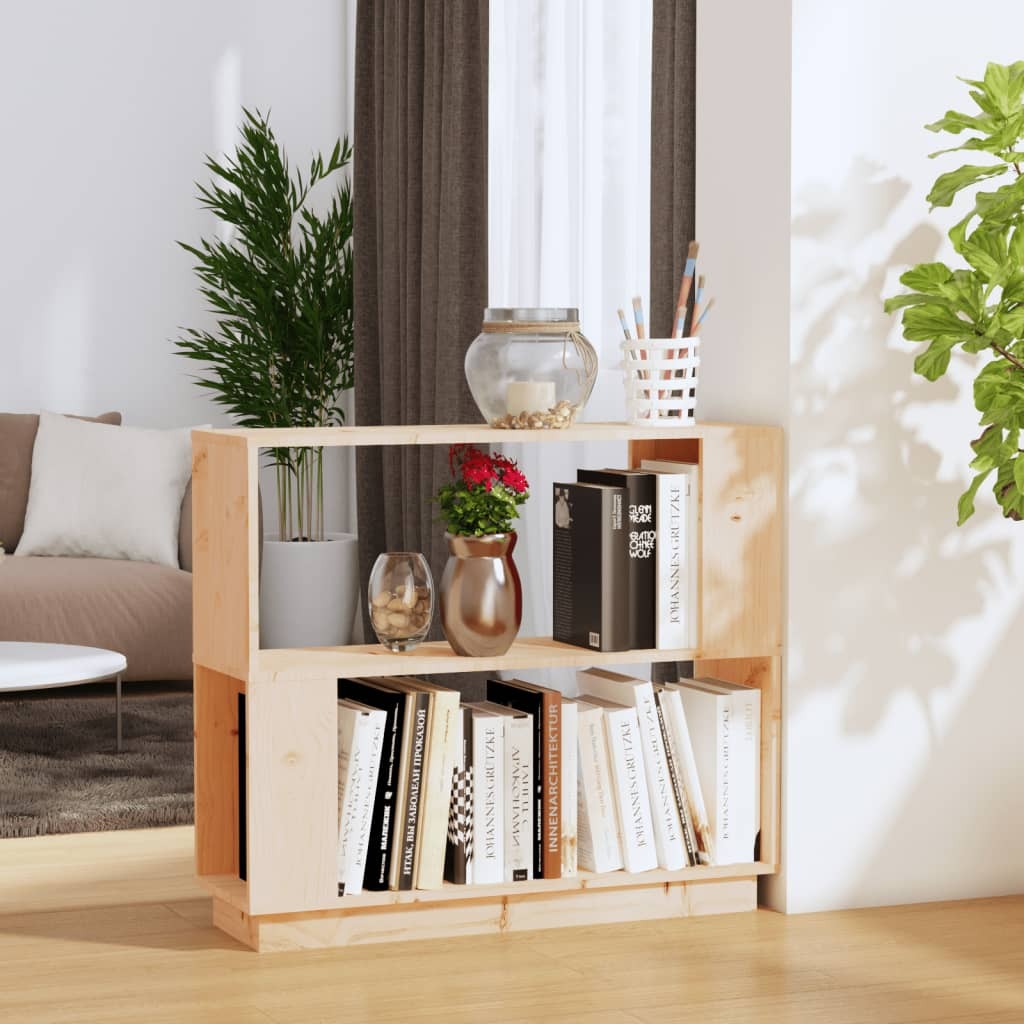 Hernando Book Cabinet Room Divider 80 by 25 by 70 cm Solid Wood Pine