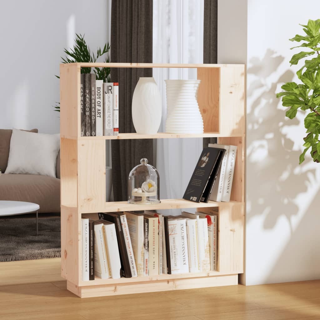 Coppell Book Cabinet Room Divider 80 by 25 by 101 cm Solid Wood Pine
