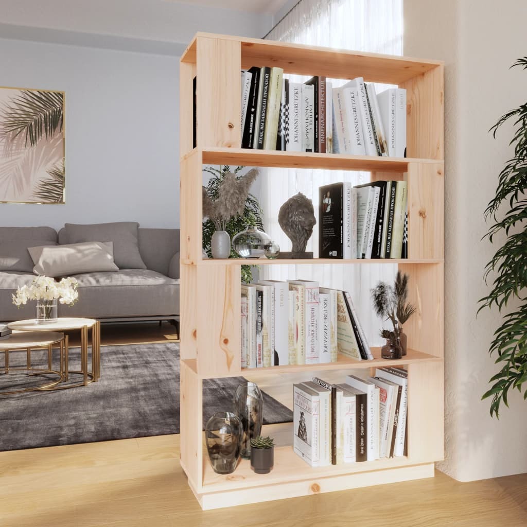 Bishopbriggs Book Cabinet Room Divider 80 by 25 by 132 cm Solid Wood Pine