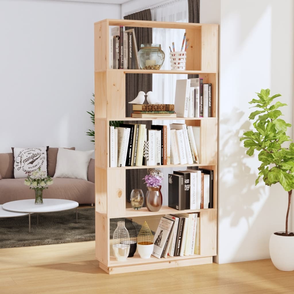 Dayton Book Cabinet Room Divider 80 by 25 by 163.5 cm Solid Wood Pine