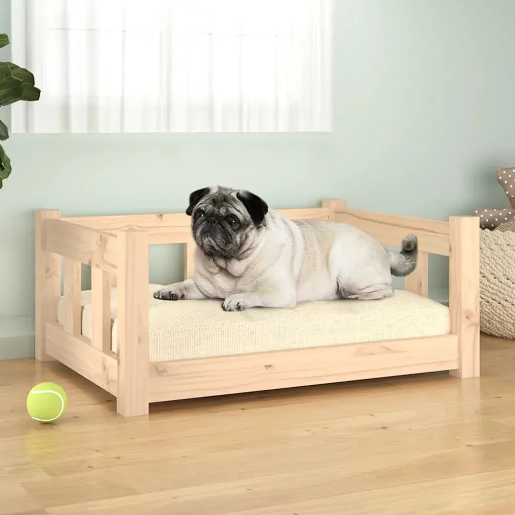 Dog Bed 65.5 by 50.5 by 28 cm Solid Wood Pine