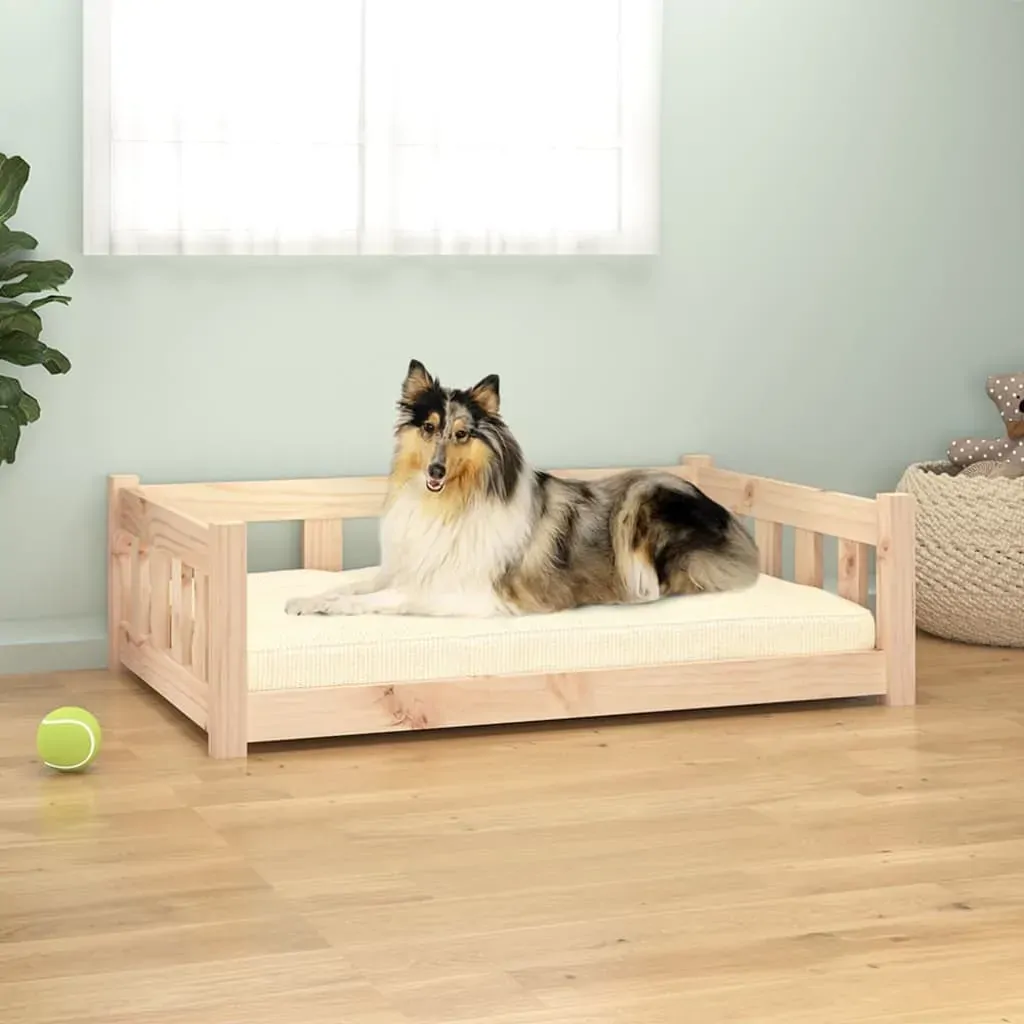 Dog Bed 95.5 by 65.5 by 28 cm Solid Wood Pine