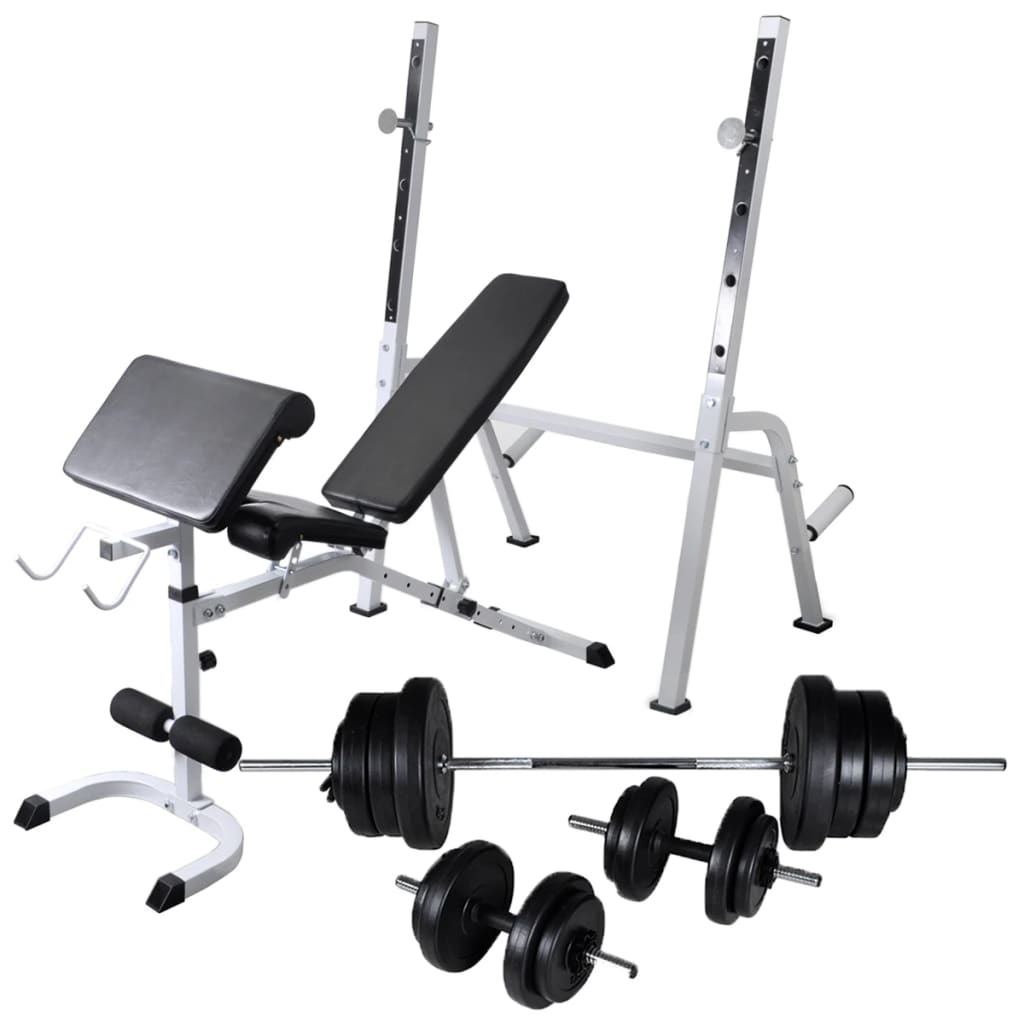 Workout Bench with Weight Rack Barbell and Dumbbell Set Exercise Benches Range 2