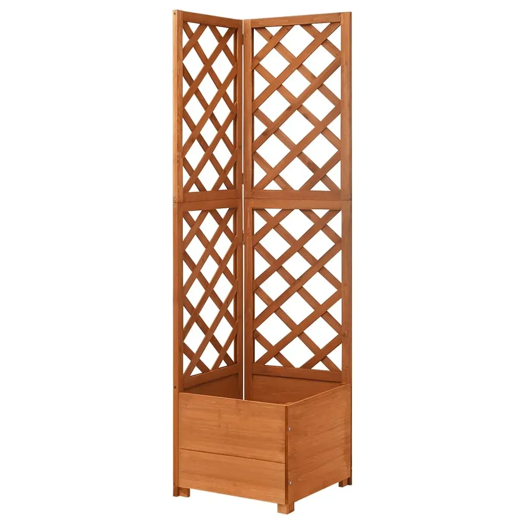Corner Trellis Planter 40 by 40 by 150 cm Solid Fir Wood