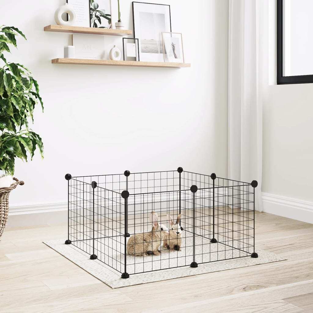 Pet Cage Black 35 by 35 cm Steel Rabbit Hutches Range 3