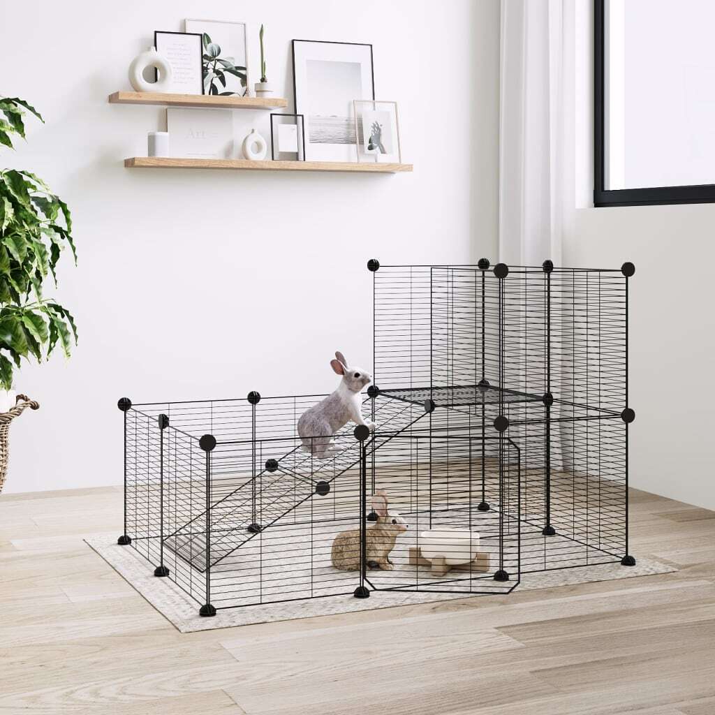 Pet Cage with Door Black 35 by 35 cm Steel