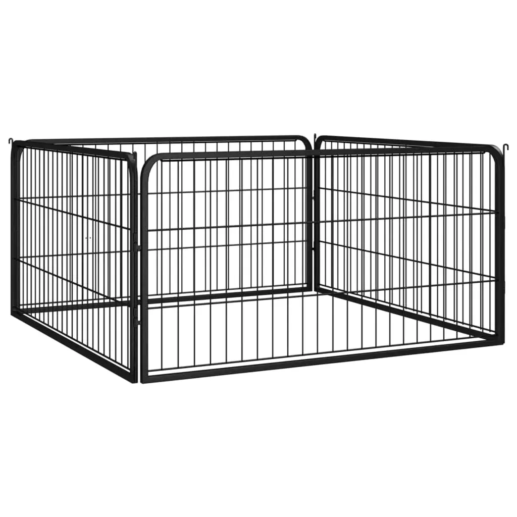 Dog Playpen Black Powder-coated Steel 100 by 50 cm Dog Crates & Playpens Range 2
