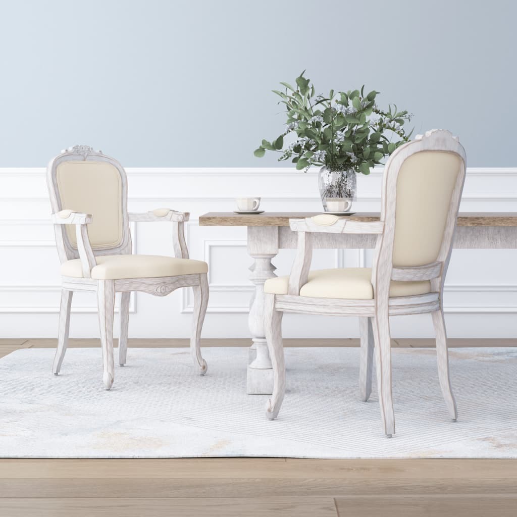 Dining Chairs 62 by 59.5 by 100.5 cm linen 2 pcs