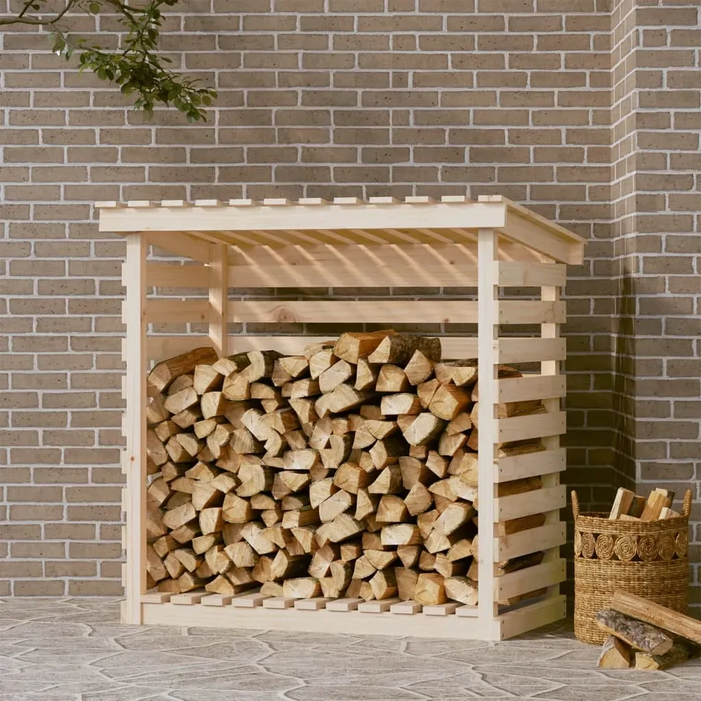 Firewood Rack Solid Wood Pine Wooden Garden Shed