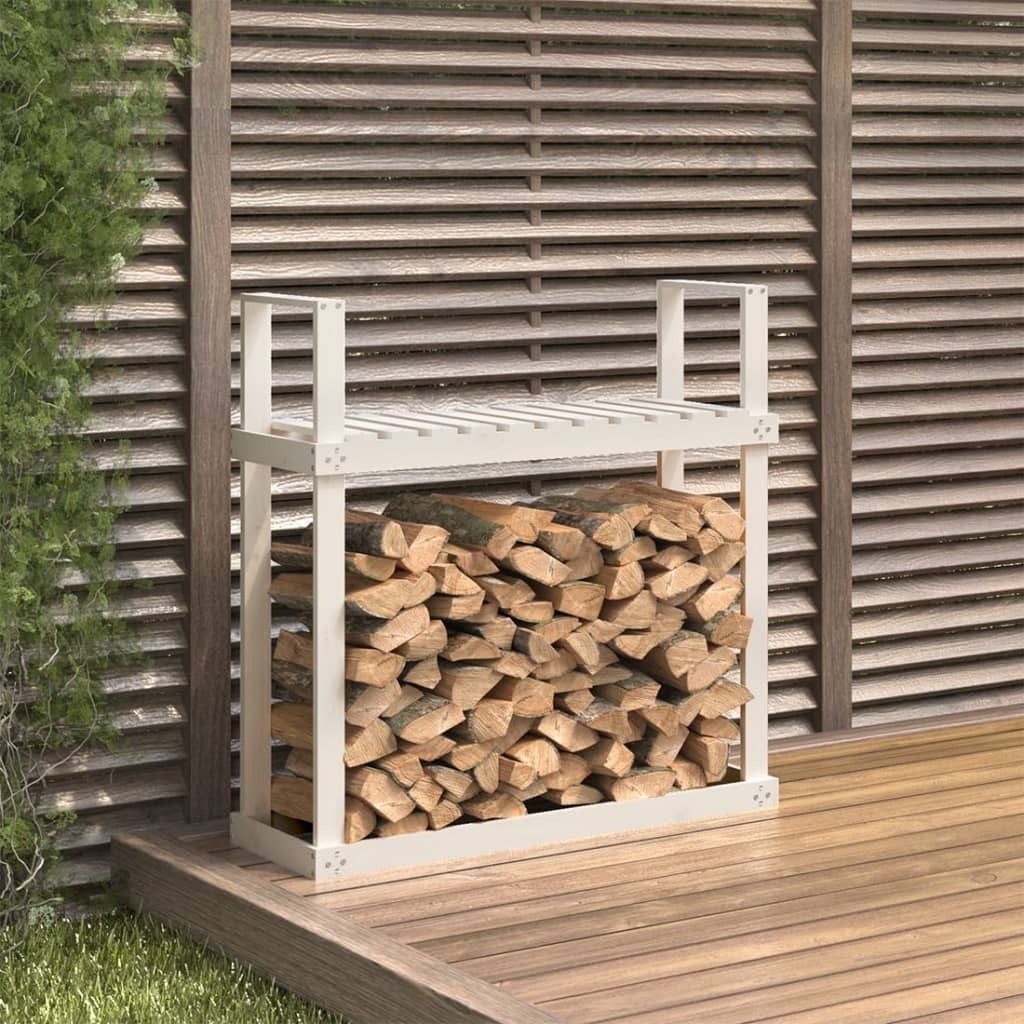 Firewood Rack 110 by 35 by 108.5 cm Solid Wood Pine
