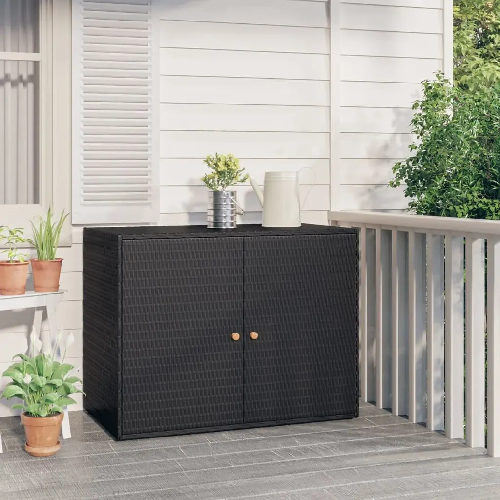 Garden Storage Cabinet 100 by 55.5 by 80 cm Poly Rattan