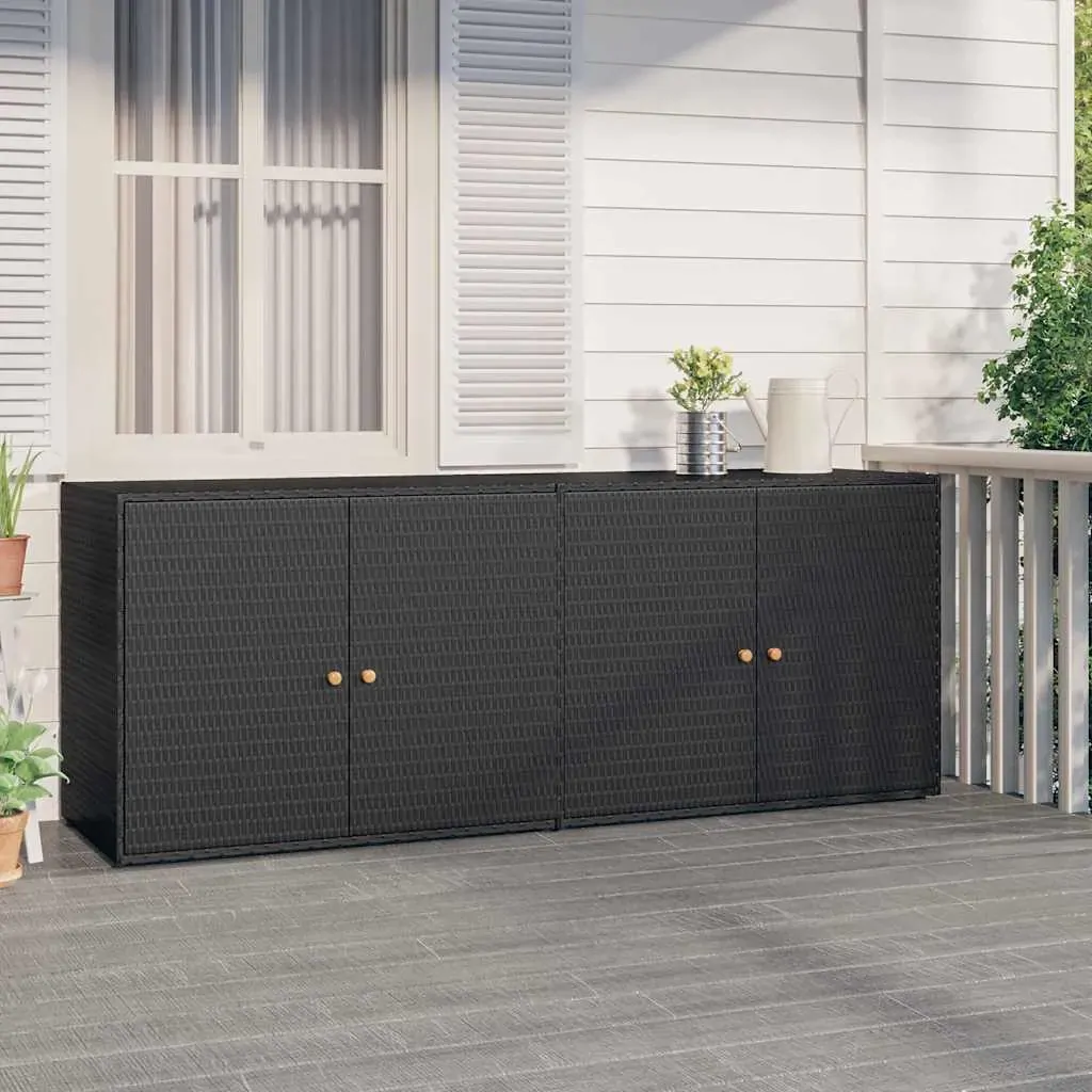 Garden Storage Cabinet 198 by 55.5 by 80 cm Poly Rattan