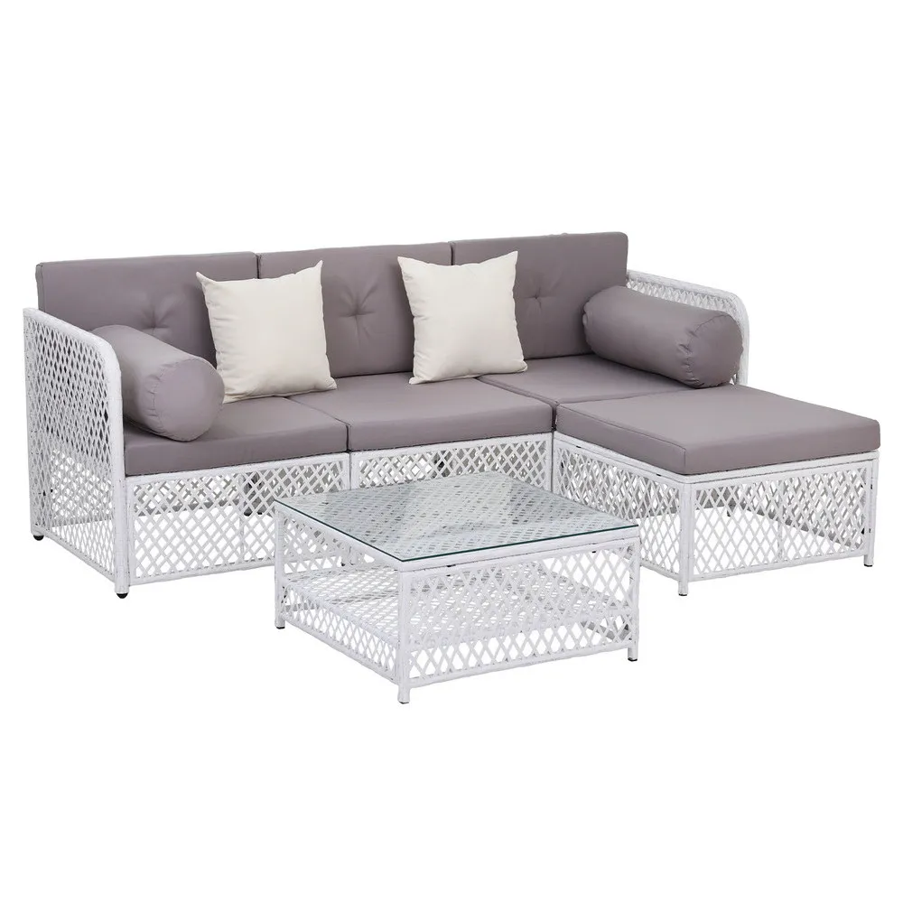 4 Seater Outdoor Sofa Set 5PCS Table Chair Set Garden Patio Furniture