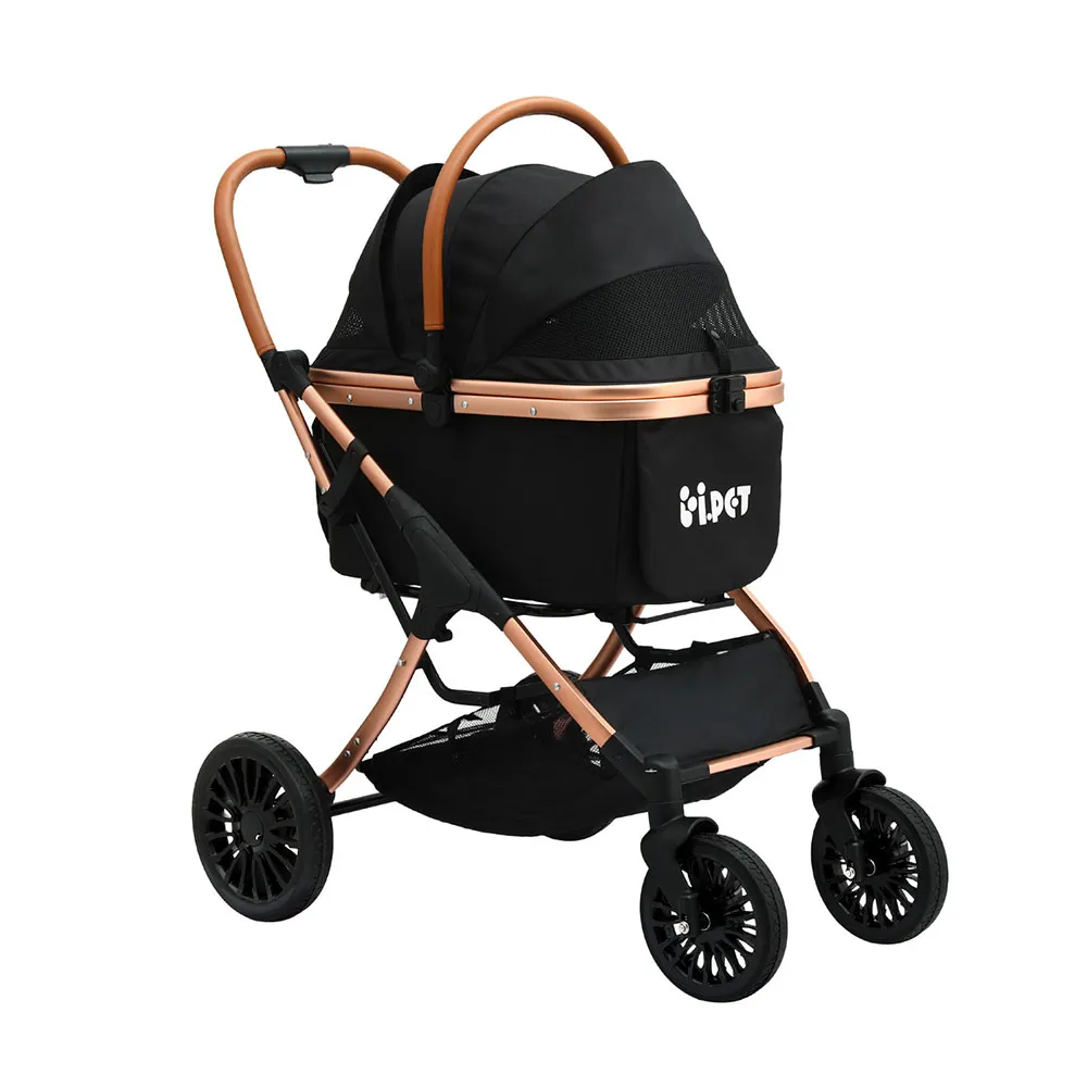 Pet Dog Stroller Pram Large Cat Carrier Travel Pushchair Foldable 4 Wheels
