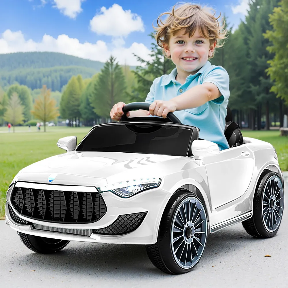 kids-electric-ride-on-car-cars-music-headlight-remote-control-12v-white